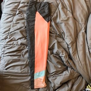 Grey and peach high wasted leggings | Size M